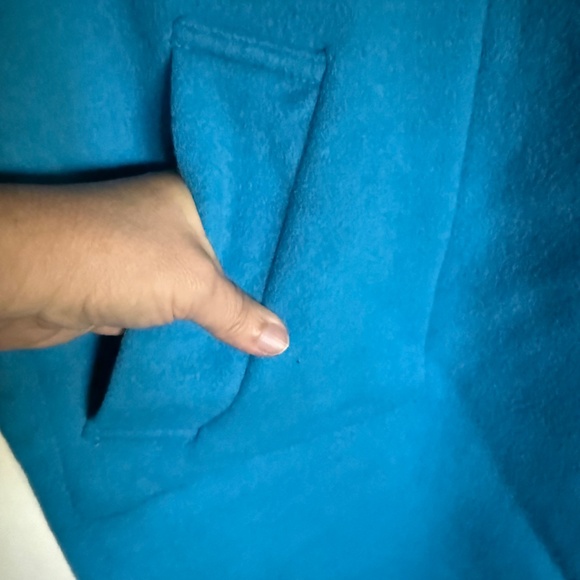 Essentiel Antwerp Reversible Camel Turquoise Wool Blend Wrap Coat Size 36 US 4 - Picture 9 of 16